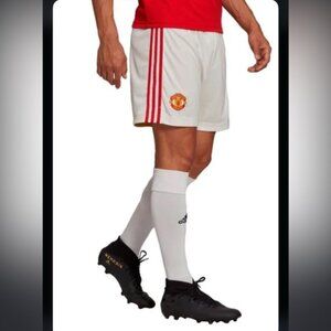 Manchester United White Athletic Soccer Shorts UK England Football Number 6